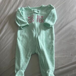 Child of Mine Mint Green Little Sister Footie
